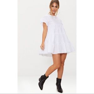White Broderie Anglaise Smock Dress